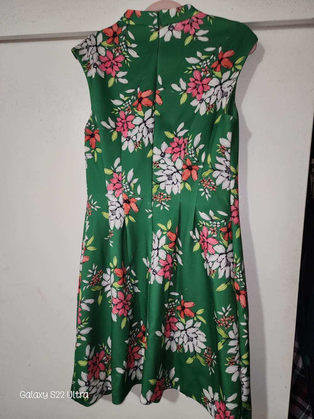 Vince Camuto Green Floral Sleeveless Fit-and-Flare Dress